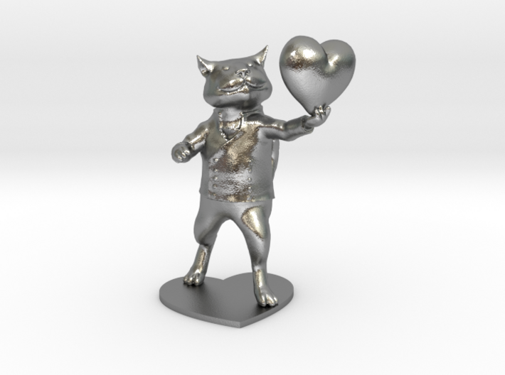 Valentines Day Cat holding Heart 3d printed
