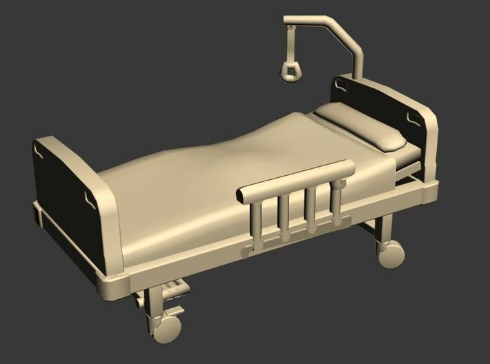 Hospital Bed 01. N Scale (1:160) 3d printed 