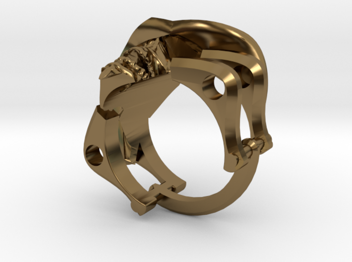 Silver Cowboy Skull Ring 3d printed
