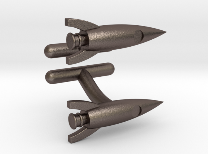 Retro Rocket Cufflinks 3d printed 