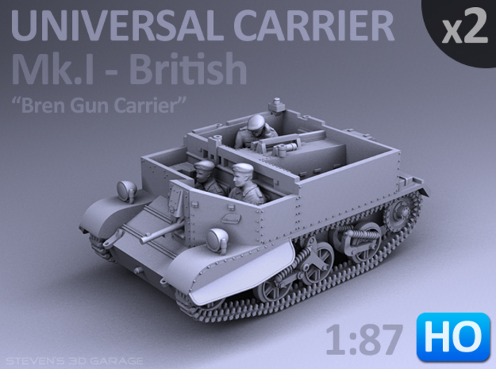 Universal Carrier Mk.I - (1:87 HO) - (2 Pack) 3d printed