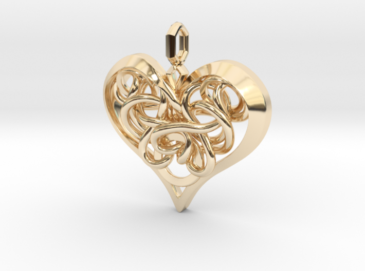 Tied Heart Pendant 3d printed