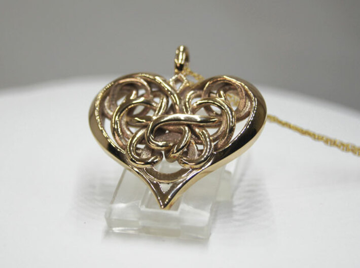 Tied Heart Pendant 3d printed 