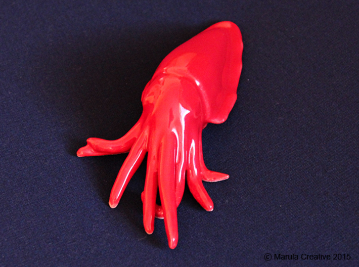 Cuttlefish 3d printed Gloss Red Porcelain