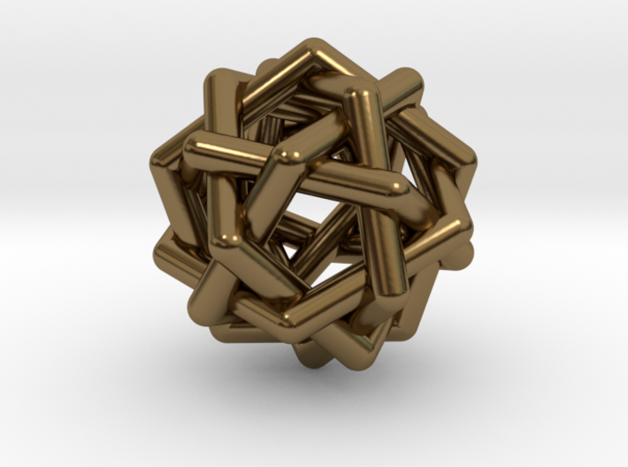 0452 Interwoven Set of Six Pentagons (d=3.3 cm) 3d printed