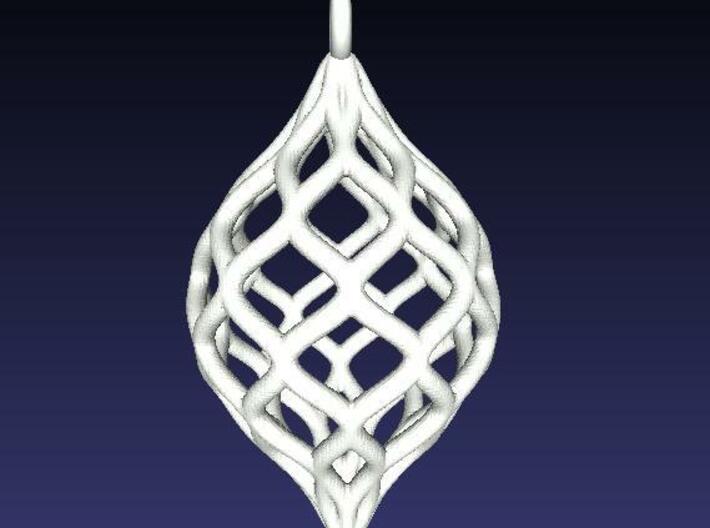 Netted Pendant 3d printed Rendering of larger ornament version.