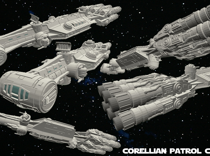 Corellian Patrol Cutter 1/270 3d printed