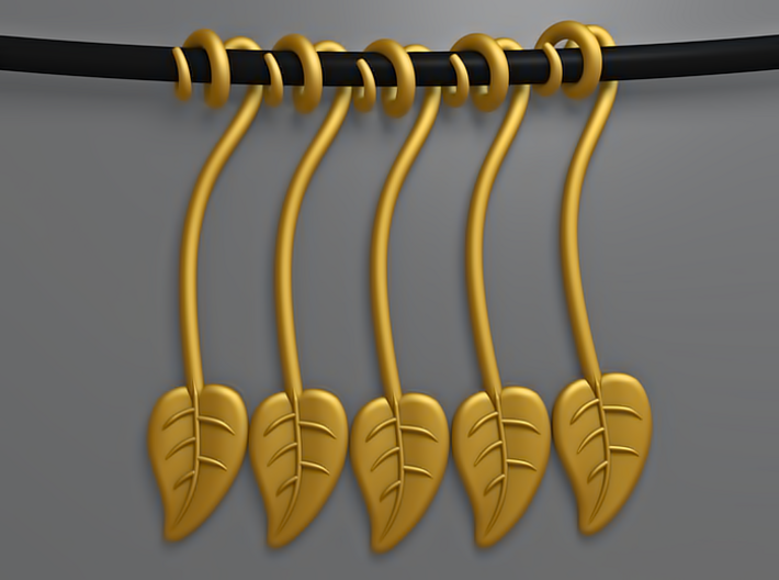 The Leaf 3d printed 5 Leaves (Gold)