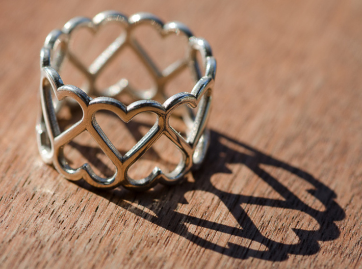 The Ring of Hearts (18 Hearts) Size US 11 3d printed