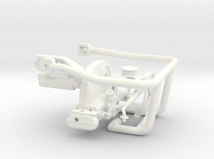 TAMIYA MF01X ENGINE REPLICA AND REAR CAGE  3d printed 