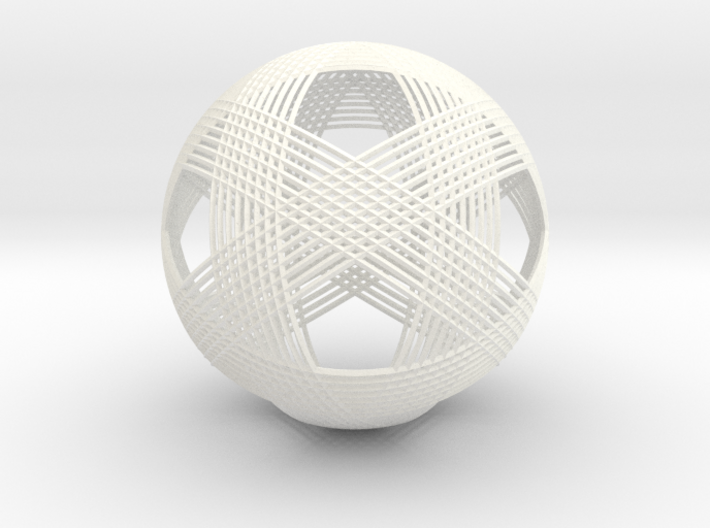 Icosahedron vertex symmetry weave 3d printed