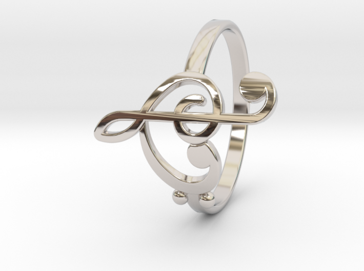 Size 7 Clefs Ring 3d printed