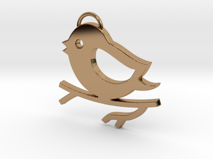 Bird on a Branch Pendant 3d printed