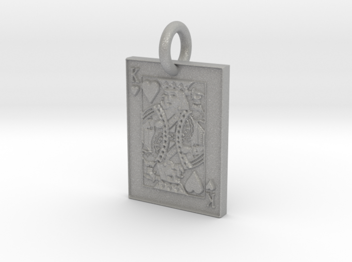 poker cards hearts king pendant 3d printed