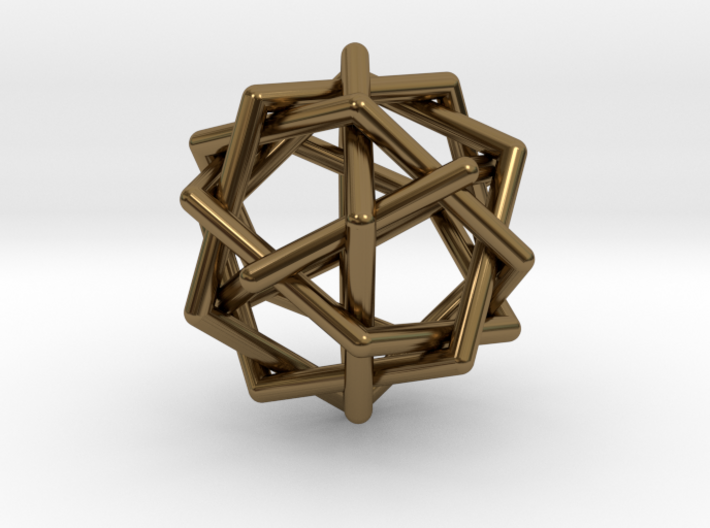 0459 Interwoven Set of Six Pentagons (d=2.8 cm) 3d printed