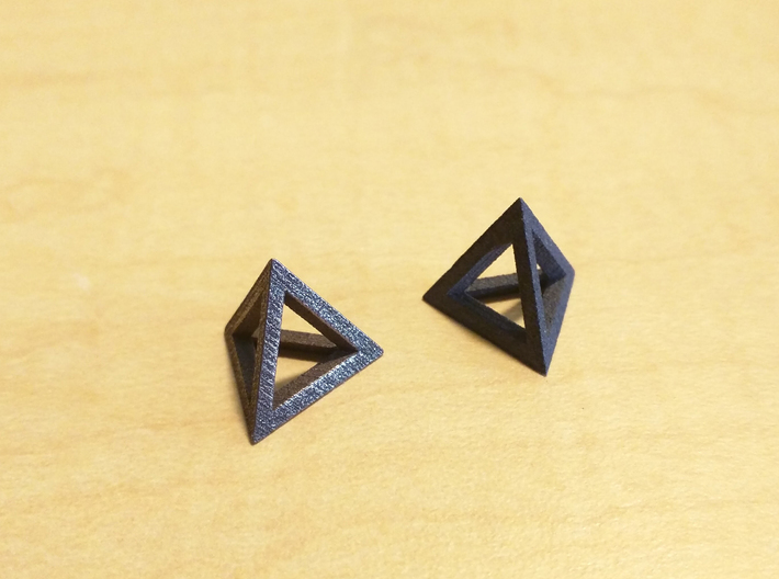 Hollow Pyramid Pendant 3d printed Matte Bronze Steel & Matte Black