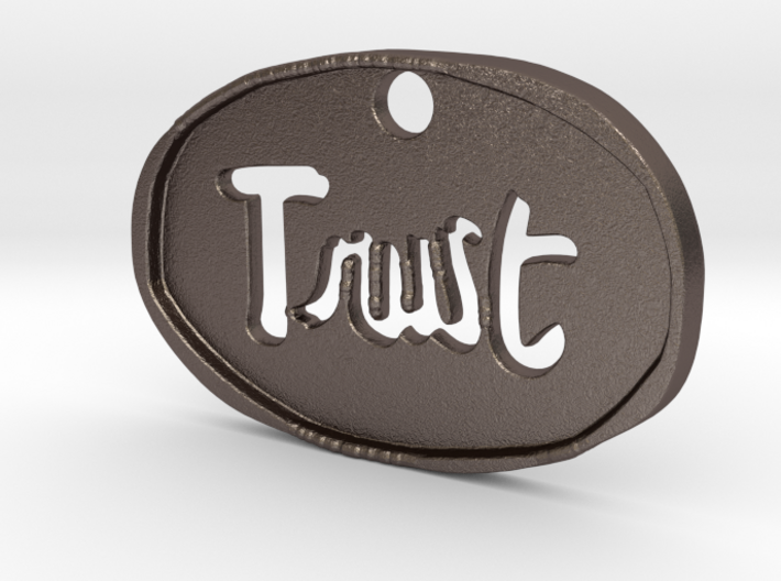 Trust keychain pendant (3mm thick) 3d printed 