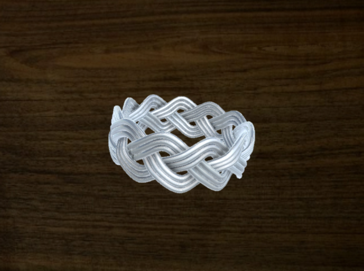 Turk's Head Knot Ring 3 Part X 11 Bight - Size 11. 3d printed 