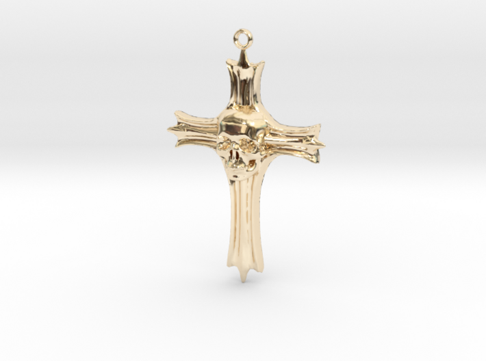 Skull Crucifix Pendant 3d printed