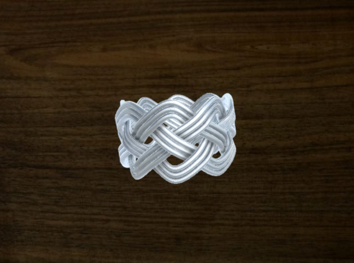Turk's Head Knot Ring 4 Part X 8 Bight - Size 7 3d printed