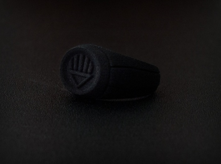 Black Lantern Ring 3d printed Photo of the ring in Black Strong &amp; Flexible.