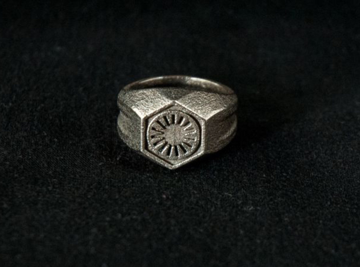 First Order Signet Ring (Size 10 1/4 - 20 mm) 3d printed Photo of the ring in Stainless Steel.
