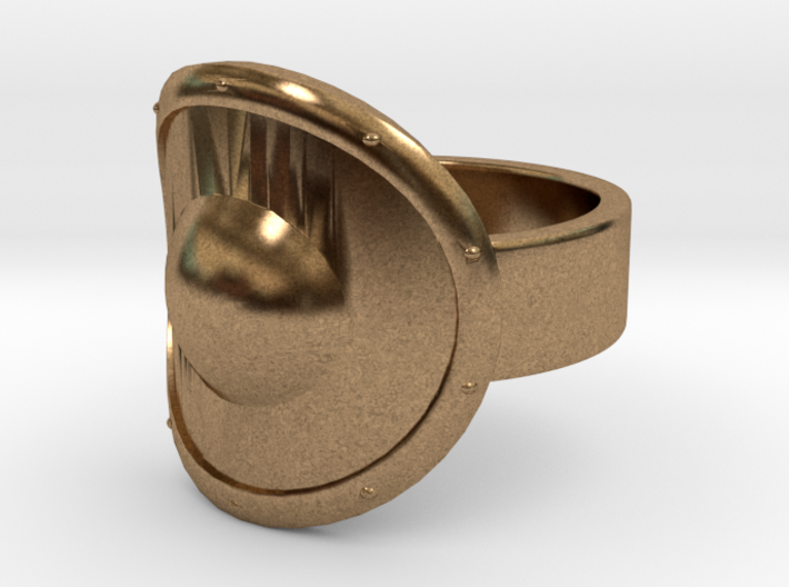 Round Shield Ring - Size 8 3d printed
