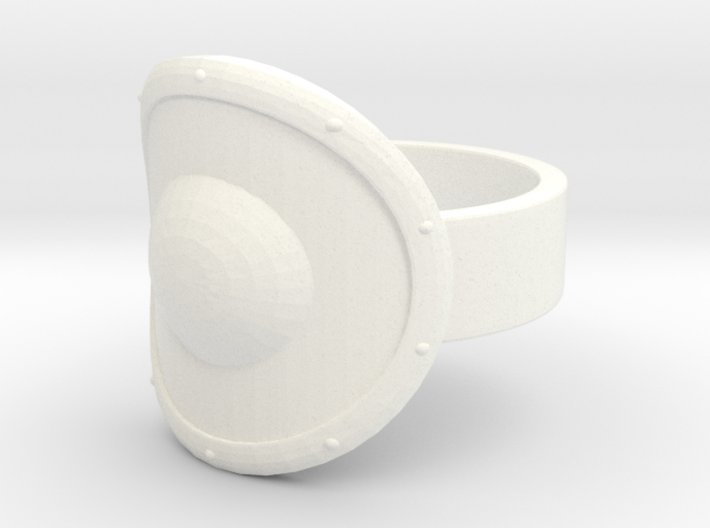 Round Shield Ring - Size 8 3d printed