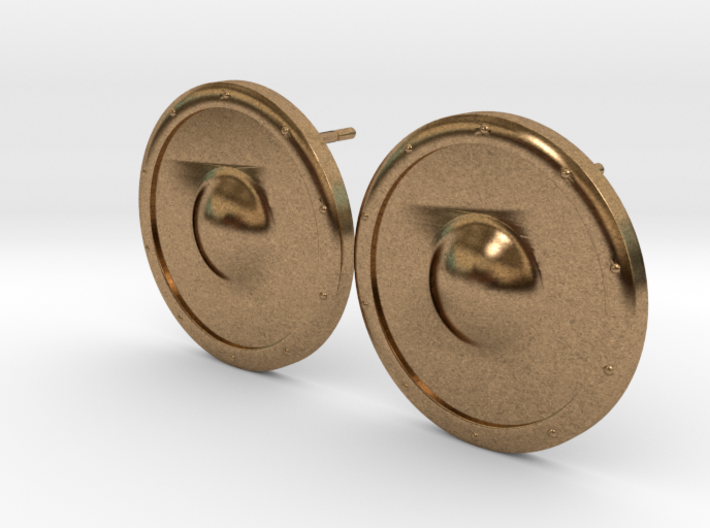 Plain Round Shield Earring Set 3d printed