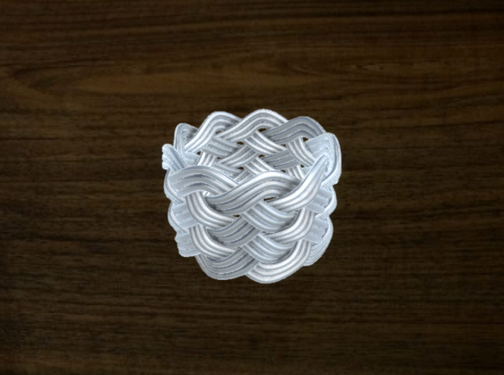 Turk's Head Knot Ring 6 Part X 9 Bight - Size 7.5 3d printed