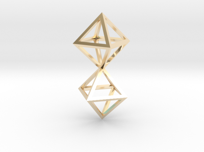 Faceted Twin Octahedron Frame Pendant 3d printed