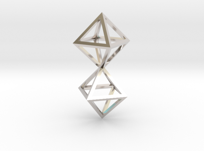 Faceted Twin Octahedron Frame Pendant 3d printed