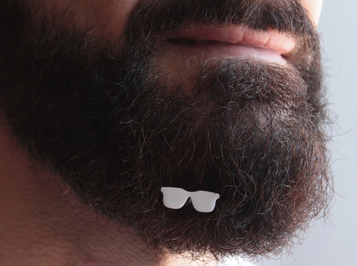 Sunglasses for beard - front wearing 3d printed