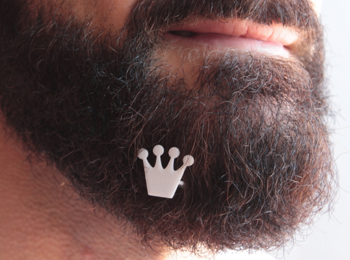 Crown for beard - front wearing 3d printed