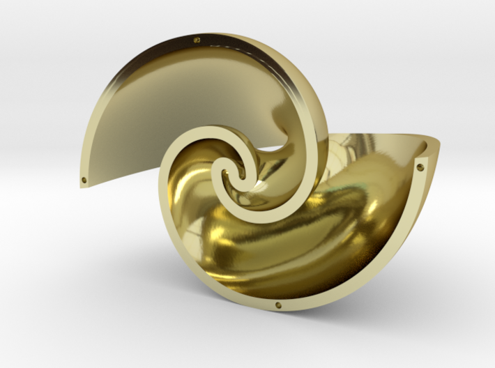 Golden Vortex Shell CCW 3d printed