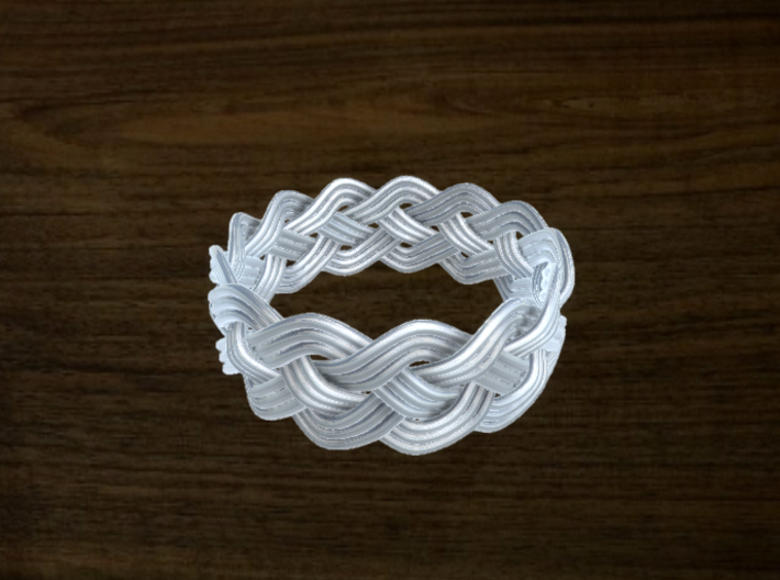 Turk's Head Knot Ring 4 Part X 13 Bight - Size 16. 3d printed