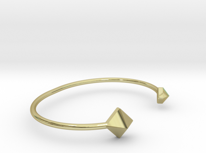 Cuff Bracelet with Geometric Pyramids 3d printed