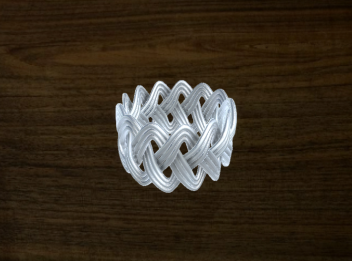 Turk's Head Knot Ring 3 Part X 13 Bight - Size 7 3d printed