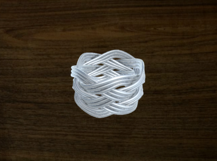 Turk's Head Knot Ring 5 Part X 5 Bight - Size 7 3d printed