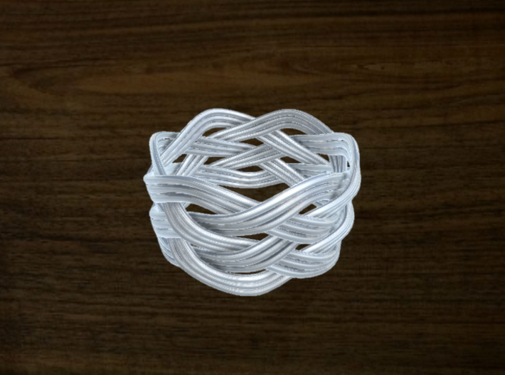 Turk's Head Knot Ring 5 Part X 6 Bight - Size 13.2 3d printed