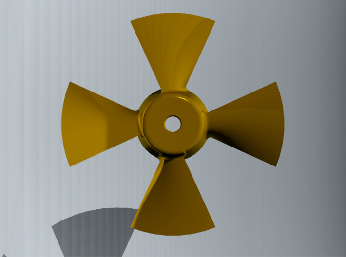 Bowthruster Propeller 36mm (1 pc.) 3d printed Propeller in head-on view.