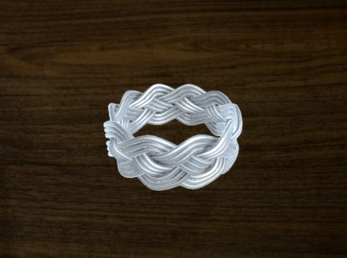 Turk's Head Knot Ring 4 Part X 10 Bight - Size 11. 3d printed