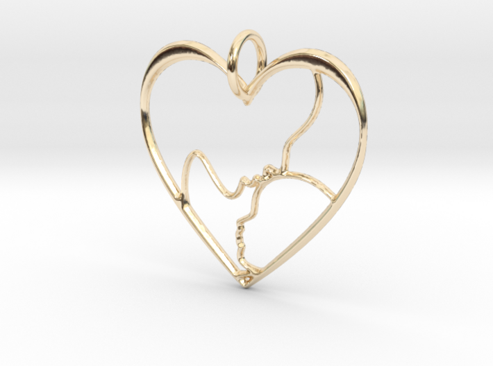 Mother and Child Heart Pendant 3d printed