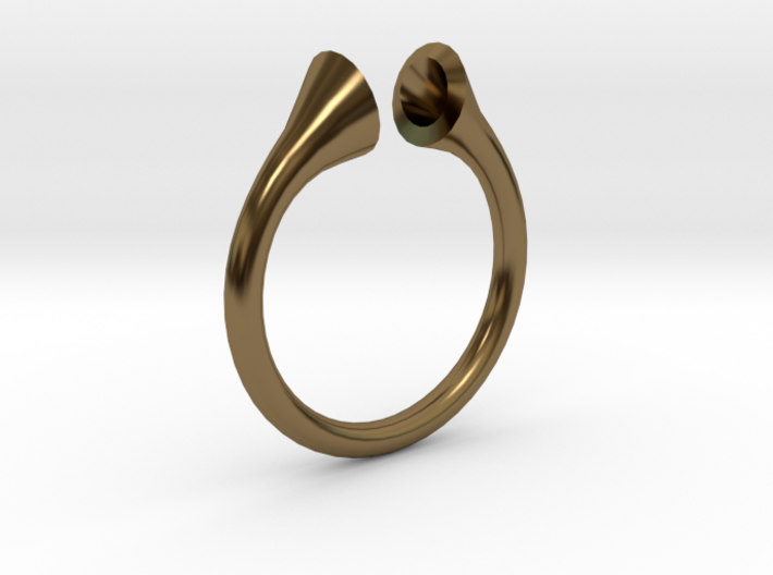 Gramaphonic Sharp Ring, US size 8, d=18 mm 3d printed