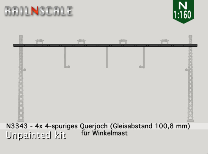 4x Querjoch 4-spurig (N 1:160) 3d printed