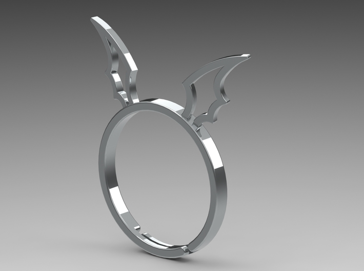 Devil's Wing Ring 3d printed