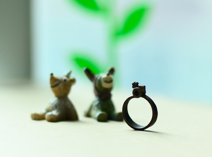 Male-Female Linked ring (US size#6) 3d printed 