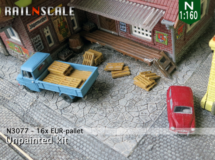 16x EUR-pallet (N 1:160) 3d printed
