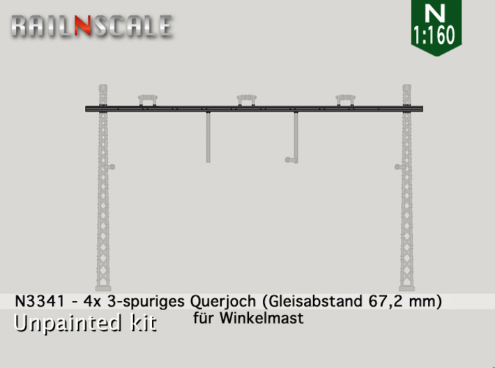 4x Querjoch 3-spurig (N 1:160) 3d printed