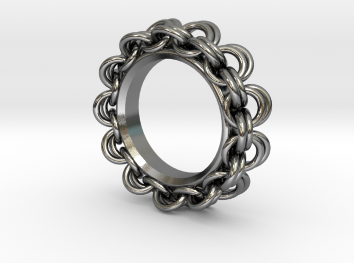 Chainmail Ring Pendant 3d printed
